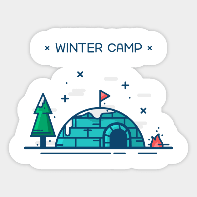 Winter Camp Iglo Sticker by VEKTORKITA